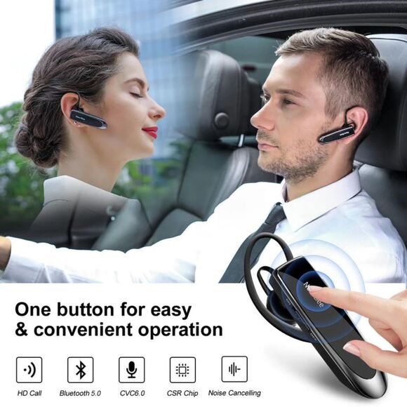 NIB - Get 2 NEW BEE Bluetooth Hands Free Driving/Work Headsets with Microphone - Picture 11 of 13
